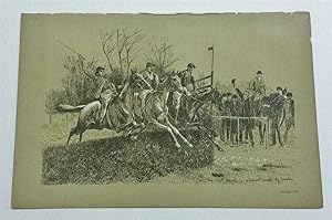 Imagen del vendedor de Over the Last Fence c.1885 Horse Racing Litho Print a la venta por Maynard & Bradley