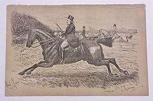 Imagen del vendedor de Old Days in the Vale of Aylesbury c.1885 Fox Hunting Litho Print a la venta por Maynard & Bradley