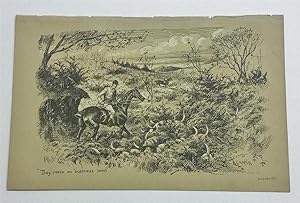 Imagen del vendedor de On Business Bent c.1885 Fox Hunting Litho Print a la venta por Maynard & Bradley