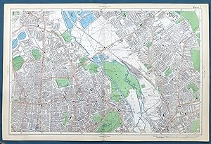 LONDON, 1909 - HACKNEY, STRATFORD , CLAPTON, LEYTON, STOKE NEWINGTON, STAMFORD HILL - Original An...