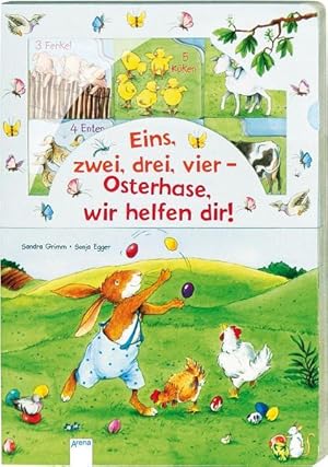 Bild des Verkufers fr Eins, zwei, drei, vier - Osterhase, wir helfen dir!. Sandra Grimm ; Sonja Egger zum Verkauf von NEPO UG