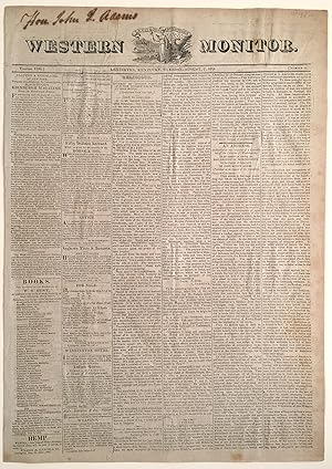 Newspaper Belonging to John Quincy Adams Reports Transfer of the Floridas to the U.S.