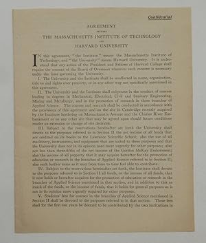 "Agreement Between The Massachusetts Institute of Technology and Harvard University" [ caption ti...