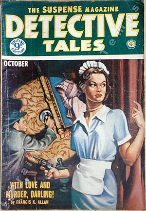 Immagine del venditore per DETECTIVE TALES - Vol. I, N 12 - WITH LOVE AND MURDER, DARLING! by Francis K. Allan [With love and murder, Darling! (F. K. Allan) - As good as dead! (R. Deming) - This ll kill you! (F. Scott York) - Oddity in crime (Anonyme) - The bleeding heart (W. Campbell Gault) - Oddity in crime (Anonyme) - The Case of the curly-haired killers (M. Kan)]. venduto da Jean-Paul TIVILLIER