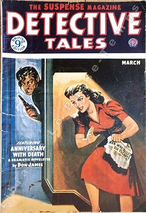Immagine del venditore per DETECTIVE TALES - Vol. LI, N 5 - Featuring ANNIVERSARY WITH DEATH. A dramatic novelette by Don James [Anniversary with love (D. James) - Interest in blood (D. L. Champion) - Trained to die (R. Turner) - Come home to kill! (W. Blassingame) - The last man to hang (J. K. Butler) - Smart guy (M. Leinster)]. venduto da Jean-Paul TIVILLIER