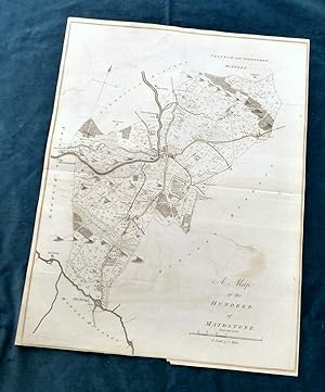 KENT, 1797 - ORIGINAL ANTIQUE MAP of Hundred of MAIDSTONE - HASTED.