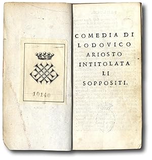 Bild des Verkufers fr Comedia di Lodovico Ariosto intitolata Li Suppositi. zum Verkauf von Libreria Antiquaria Pregliasco