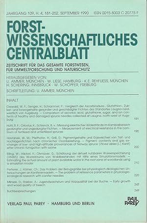 Forstwissenschaftliches Centralblatt Jg. 109, September 1990