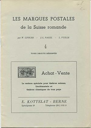 Imagen del vendedor de Les Marques Postales de la Suisse romande. Part 4 a la venta por Pennymead Books PBFA