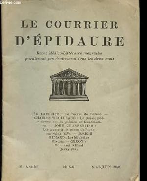 Bild des Verkufers fr Le courrier d'Epidaure - N5-6 - Mai-Juin 1949 zum Verkauf von Le-Livre