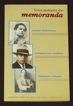 Seller image for Tres Autores De Memoranda for sale by Librera Urbe