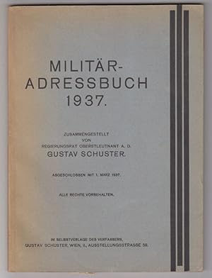 Bild des Verkufers fr Militr-Adressbuch 1937. zum Verkauf von Antiquariat Burgverlag