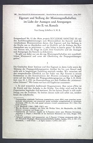 Image du vendeur pour Eigenart und Stellung der Missionsgesellschaften im Licht der Aussagen und Anregungen des II. vat. Konzils; mis en vente par books4less (Versandantiquariat Petra Gros GmbH & Co. KG)