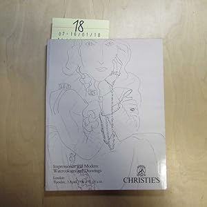 Seller image for Impressionist and Modern Watercolour and Drawings Tuesday 3 April 1990 for sale by Bookstore-Online