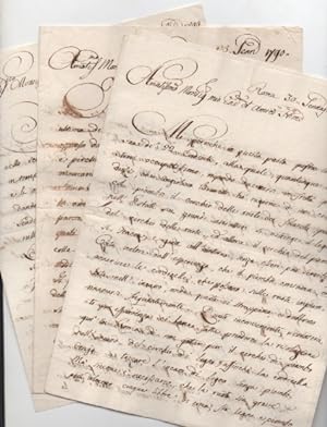 Raccolta di 15 lettere manoscritte con firma autografa di Giovanni Cristiano De Miller e 6 letter...