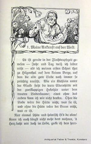 Bild des Verkufers fr Friedesinchens Lebenslauf. Fr groe und kleine Leute erzhlt. 4.-6. Auflage. Leipzig, Georg Heinrich Meyer, 1901. Mit Illustrationen von L. Burger. 399 S. Illustrierter Or.-Lwd., illustrierte Vorstze; fleckig u. angestaubt, Rcken mit Resten eines Papierschilds. (Die Leute aus der Lindenhtte. Niederschsische Walddorfgeschichten, 1). zum Verkauf von Jrgen Patzer