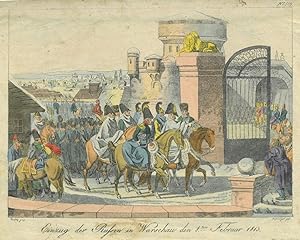 WARSCHAU. "Einzug der Russen in Warschau den 8ten Februar 1813". Die russischen Truppen ziehen du...