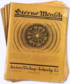 Sterne und Mensch. IV. Jhg. 1928-29, Heft 1 bis 12 [kmpl.]. Zeitschrift für Astrologie als Wissen...