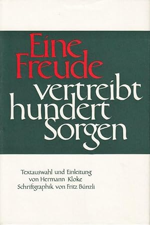 Bild des Verk�ufers f�r Eine Freude vertreibt hundert Sorgen. zum Verkauf von Die Buchgeister
