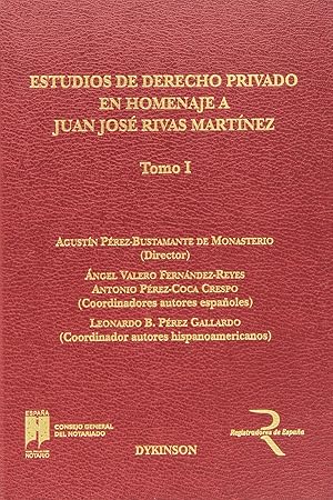 Seller image for Estudios de derecho privado en homenaje a Juan Jos Rivas Martnez for sale by Imosver