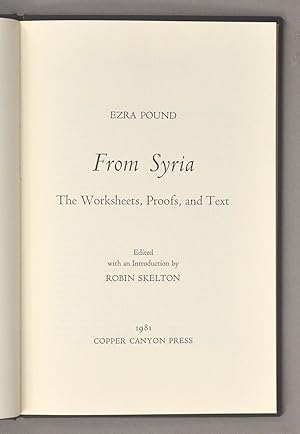 FROM SYRIA: THE WORKSHEETS, PROOFS, AND TEXT