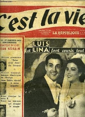 Image du vendeur pour C'est la vie ! n 12 - M. Bidaut a reu cette semaine la lettre la plus extraordinaire de sa carrire ministrielle, Ce qui m'a le plus impressionn ? La peur dclare Jean Gabin en rponse a notre enqute, Parce qu'on a arrt un voleur de poules, Duisans mis en vente par Le-Livre