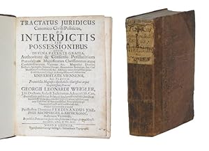 Imagen del vendedor de Tractatus juridicus canonico civili politicus de interdictis seu possessionibus quem divina favente gratia [.] Universitate Viennensi [.]. a la venta por Versandantiquariat Wolfgang Friebes