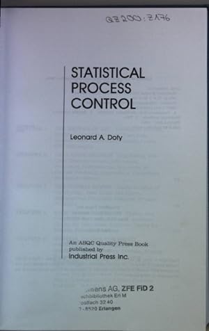 Immagine del venditore per Statistical Process Control. venduto da books4less (Versandantiquariat Petra Gros GmbH & Co. KG)