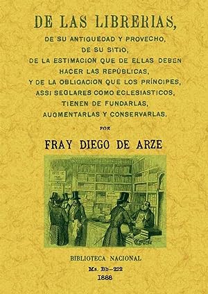 Image du vendeur pour De las librerias, de su antiedad y provecho. mis en vente par Imosver