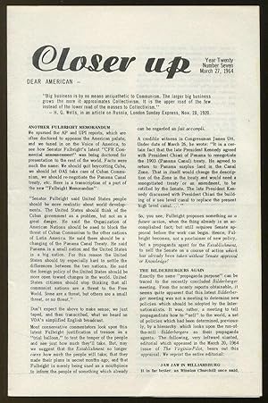 Bild des Verkufers fr Closer Up, Year Twenty, Number Seven, March 27, 1964 zum Verkauf von D. Anthem, Bookseller