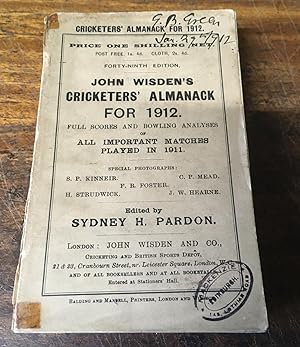 Immagine del venditore per Wisden's Cricketers' Almanack for 1912 (49th Edition) venduto da Scarthin Books ABA, ILAB.