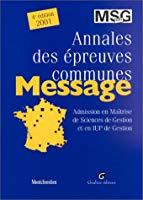 Bild des Verkufers fr Annales Des preuves Communes, Message : Admission En Matrise De Sciences De Gestion Et En Iup De G zum Verkauf von RECYCLIVRE