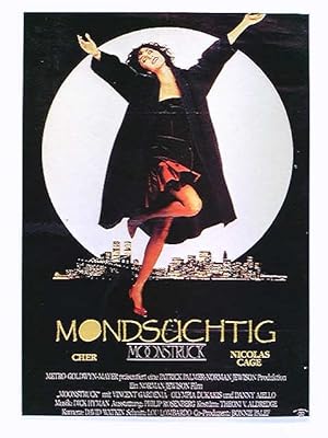 Werbe-AK Mondsüchtig / Moonstruck, Cher, Nicolas Cage, Filmplakat, ungelaufen