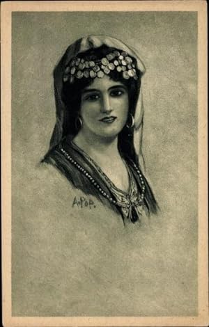 Künstler Ansichtskarte / Postkarte Pop, A., Portrait einer Frau, Orientalin, BKWI 561