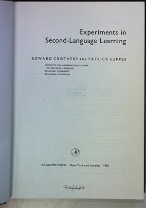 Seller image for Experiments in Second-Language Learning. for sale by books4less (Versandantiquariat Petra Gros GmbH & Co. KG)