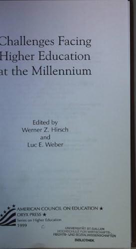 Imagen del vendedor de Challenges Facing Higher Education at the Millennium. a la venta por books4less (Versandantiquariat Petra Gros GmbH & Co. KG)