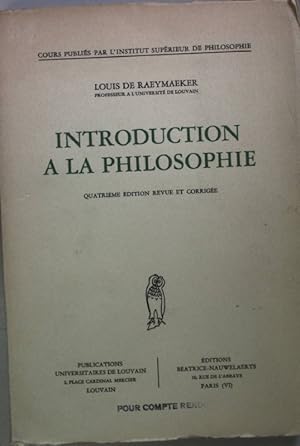 Seller image for Introduction a la philosophie. for sale by books4less (Versandantiquariat Petra Gros GmbH & Co. KG)