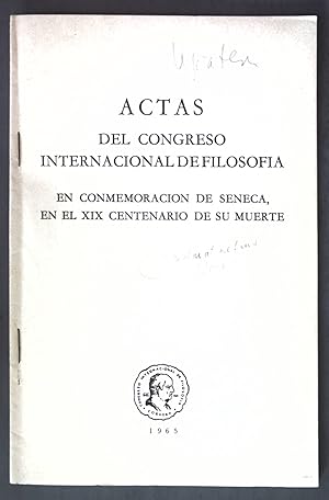 Imagen del vendedor de Dimension humanistica del pensamiento de Seneca; Actas del Congreso Internacional de Filosofia; a la venta por books4less (Versandantiquariat Petra Gros GmbH & Co. KG)