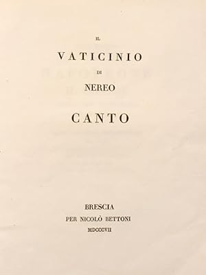 Il vaticinio di Nereo. Canto.