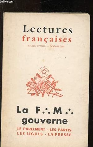 Bild des Verkufers fr Lectures franaises - N) spcial - Octobre 1958 : La Franc-maonnerie gouverne zum Verkauf von Le-Livre