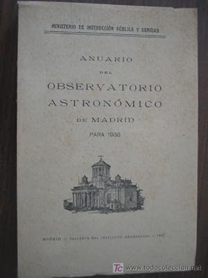 ANUARIO DEL OBSERVATORIO ASTRONÓMICO DE MADRID PARA 1938