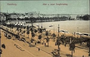 Ansichtskarte / Postkarte Hamburg, Alter u. neuer Jungfernstieg