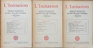 L'Initiation n°1, 2, 3. 30 ème année (année 1956) Cahiers de documentation ésotérique traditionne...