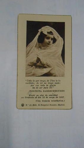 RECORDATORIO DE DEFUNCION 13 DE MAYO DE 1927. GRANADA. TDKP1