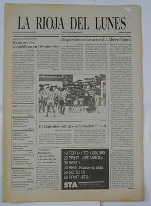 LA RIOJA DEL LUNES. Nº 33. 4 DE ABRIL DE 1988. EL LOGROÑES AHOGO AL VALLADOLID. TDKPR2