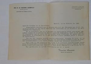 DOCUMENTO OBRA DE LAS VOCACIONES SACERDOTALES, SEMINARIO CONCILIAR MADRID 1960. TDKP1