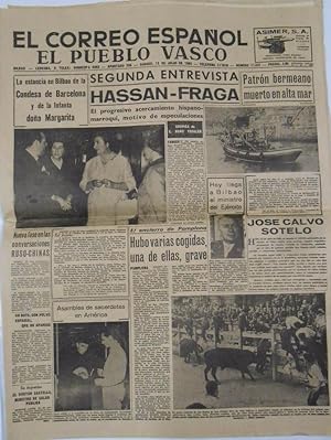 PERIODICO EL CORREO ESPAÑOL EL PUEBLO VASCO. 13 JULIO 1963. SEGUNDA ENTREVISTA HASSAN FRAGA. TDKPR2