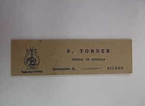 TARJETA RESUMEN DE PESADA EN BASCULA RIVAVELLOSA DE CAMEROS. 1949. S. TORNER BASCULAS BILBAO TDKP12