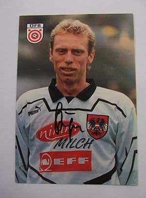 FOTO POSTAL JUGADOR SELECCION AUSTRIA AUSTRIACA DE FUTBOL. PETER STOGER. FIRMADA. TDKP12