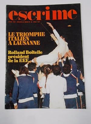 REVISTA DE ESGRIMA EN FRANCES. ESCRIME. AVRIL 1981. LE TRIOMPHE ITALIEN A LAUSANNE. TDKR33